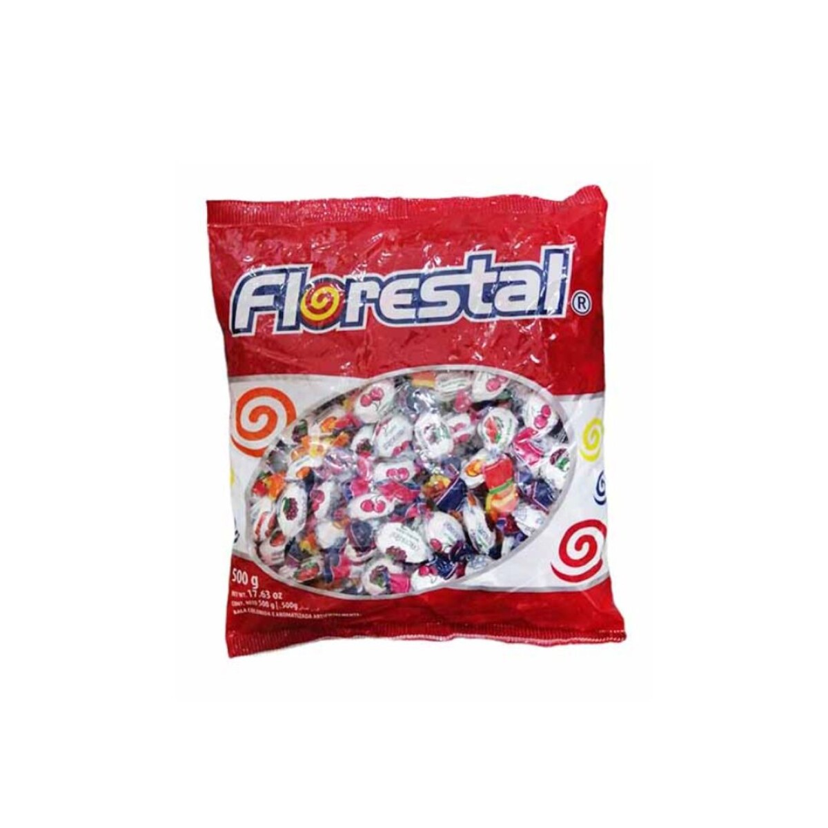 CARAMELO FLORESTAL DURO FRUTA BOLSA 120U 500 GRS 