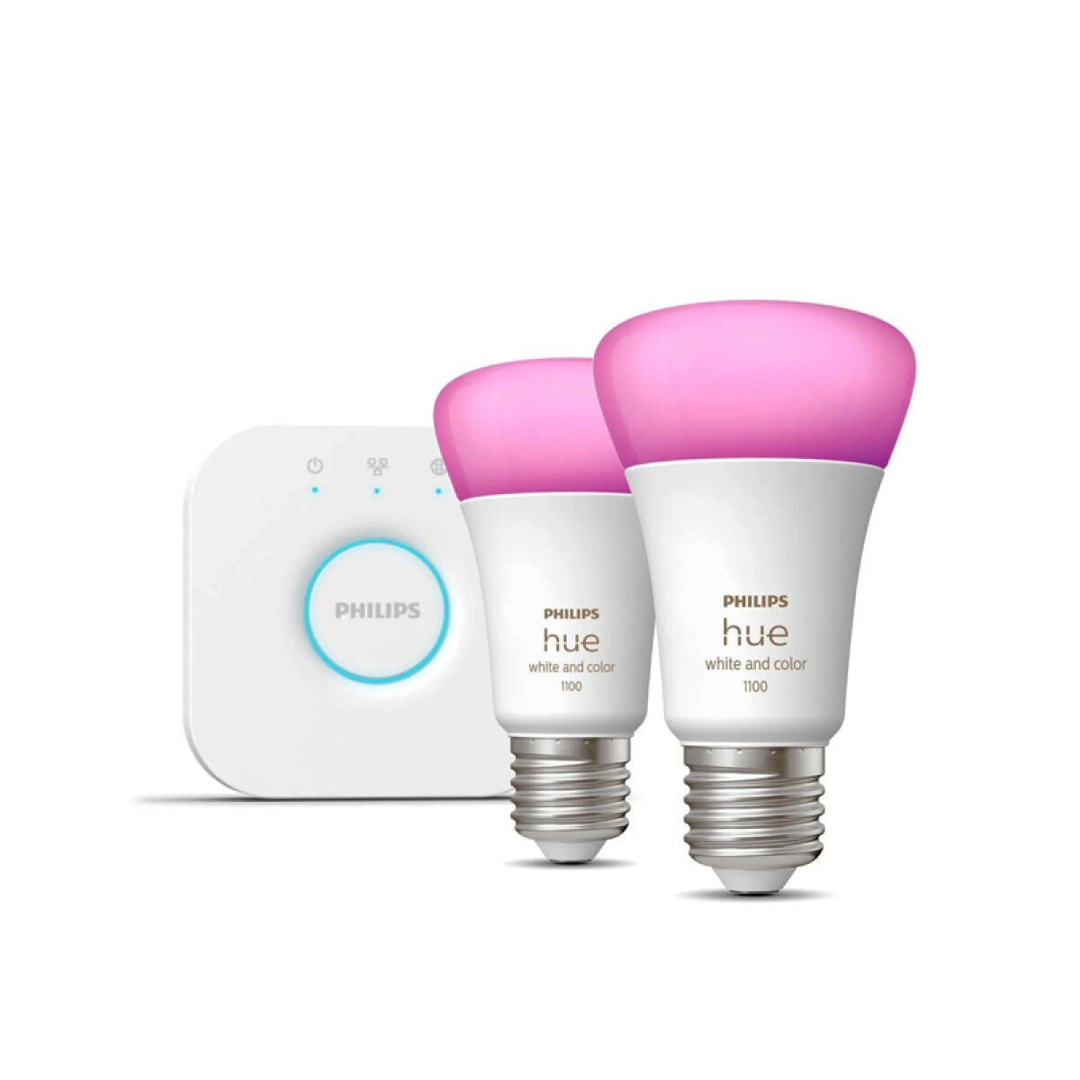 Kit 2 lámparas LED E27 9W 1055Lm RGBW + Bridge HUE - L27421 