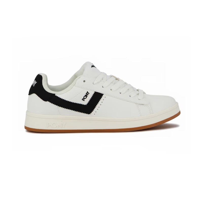 Championes Pony Lifestyle Square Pu Hombre Blanco-Negro