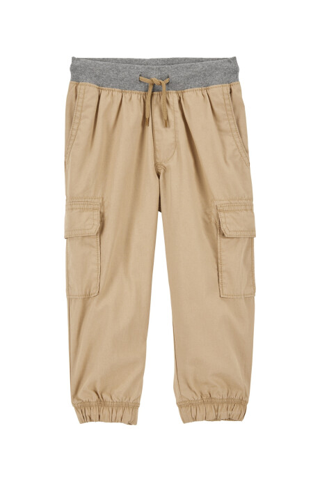 Pantalón cargo de algodón, khaki Sin color