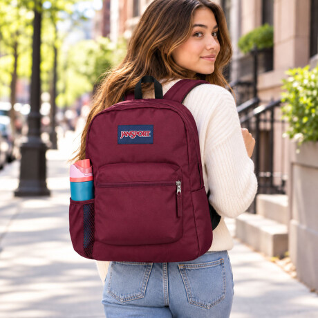 Mochila Escolar Jansport Cross Town Original Unisex Urbana Cherry Lacquer