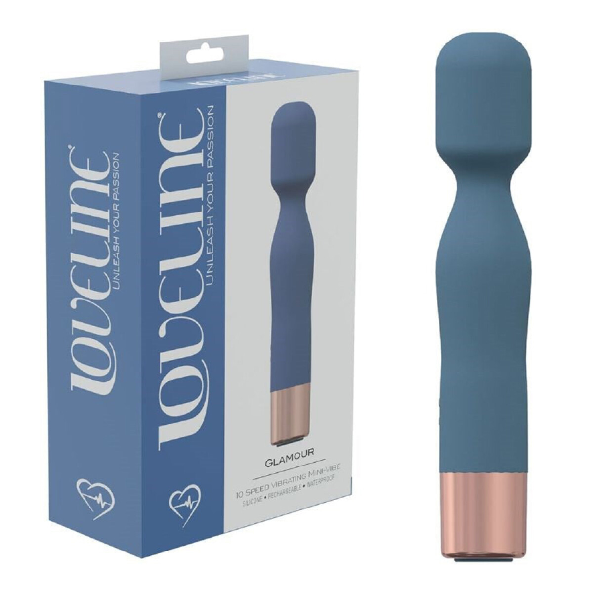 Mini Wand Vibrador Loveline Glamour - Azul 