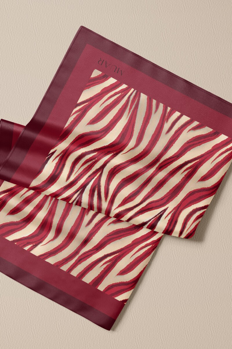 PAÑUELO AUTUMN ZEBRA BURGUNDY 