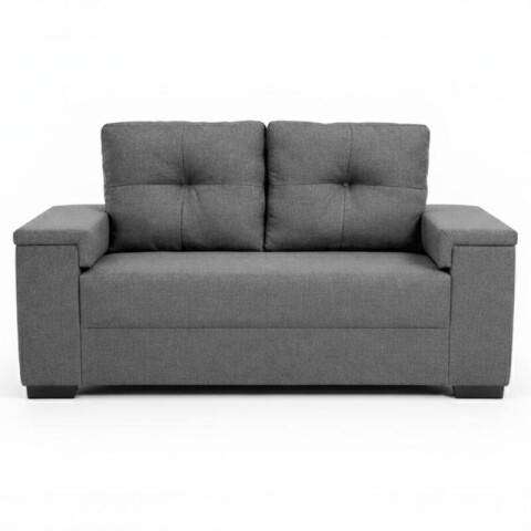 Sillón Sofá de 2 Cuerpos Amsterdam en Lino– Estructura de Madera Maciza y Confort Soft Color Gris Sillón Sofá de 2 Cuerpos Amsterdam en Lino– Estructura de Madera Maciza y Confort Soft Color Gris