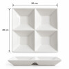 Copetinero de Porcelana Blanco 4 Divisiones 20x20 cm Copetinero de Porcelana Blanco 4 Divisiones 20x20 cm