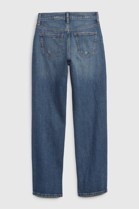 Jean 90S Loose Tiro Alto Niña Light Wash