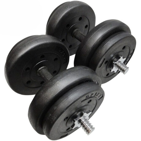 Set 2 Mancuernas Macizas + Barra 1.5m + 20 Kg Pesas Cmb000610