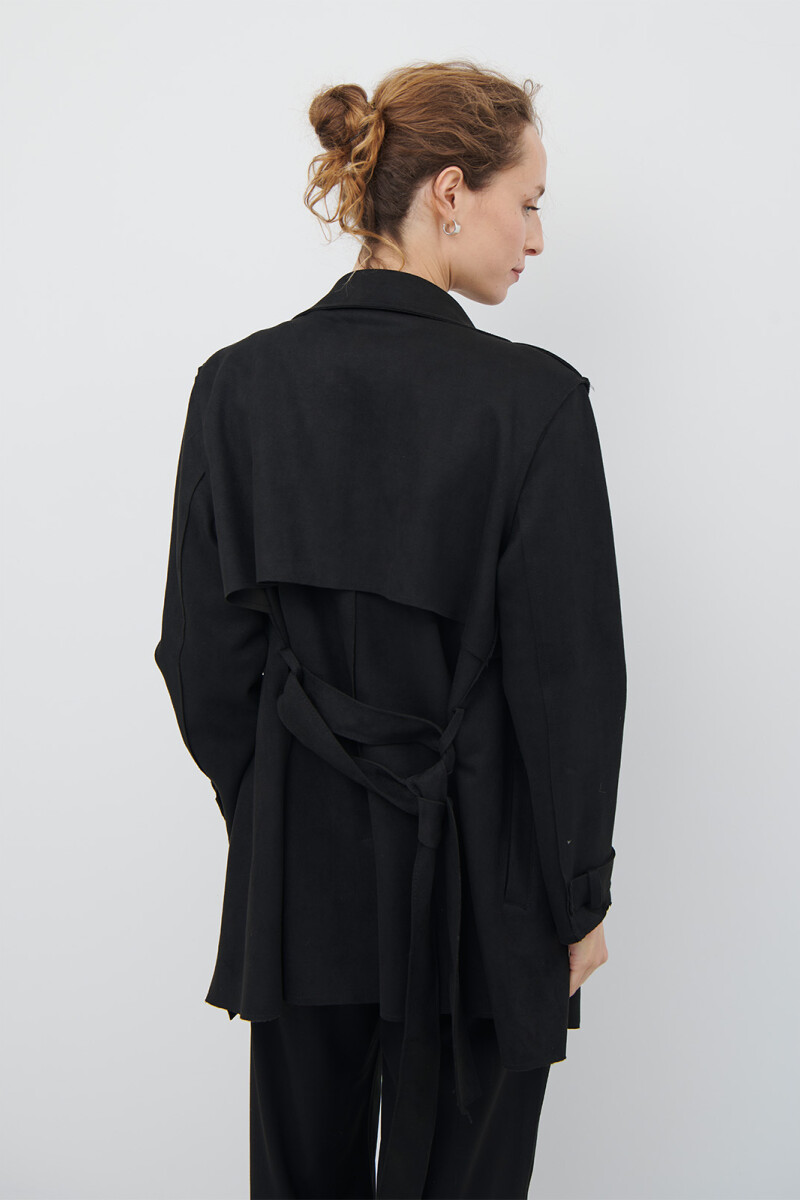 TRENCH SUEDE NEGRO