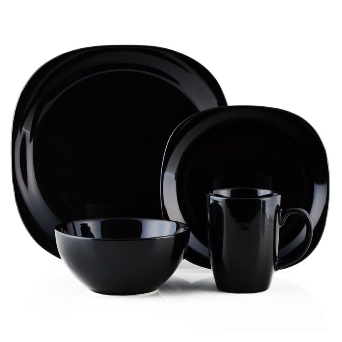 Set 16 piezas stoneware Quadro Thomson - Negro 