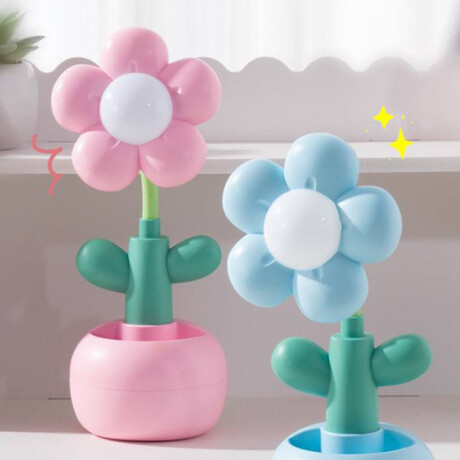 Lámpara de escritorio flor base redonda – diseño infantil Rosado