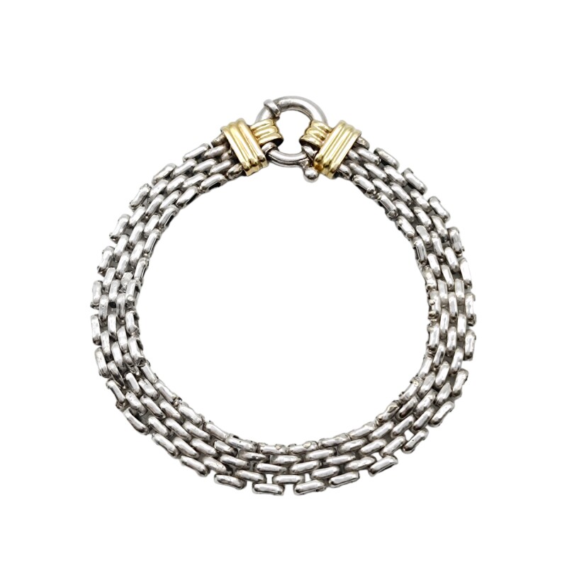 Pulsera Panther - Plata y Oro-Sin Piedra-PU5019 sinpiedra