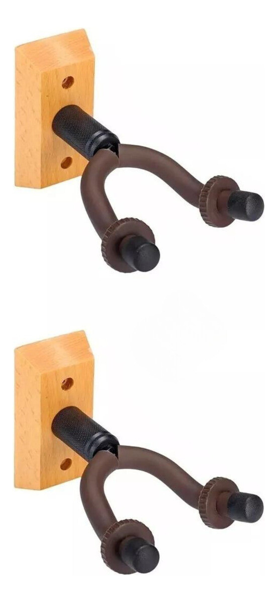 Pack X 2 Soporte Para Colgar Guitarra De Pared - Marrón 