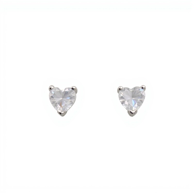 Caravanas Corazón-Plata 925-Piedra Zirconia-CA3103 conpiedra