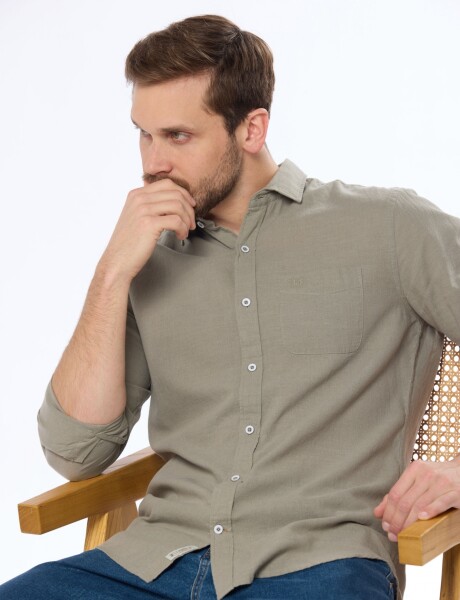 CAMISA DE LINO Verde