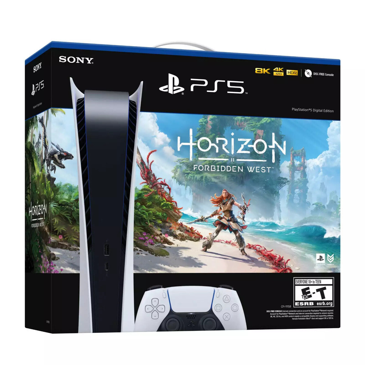 Playstation 5 digital edition horizon forbidden west bun 825gb 4k - Blanco 