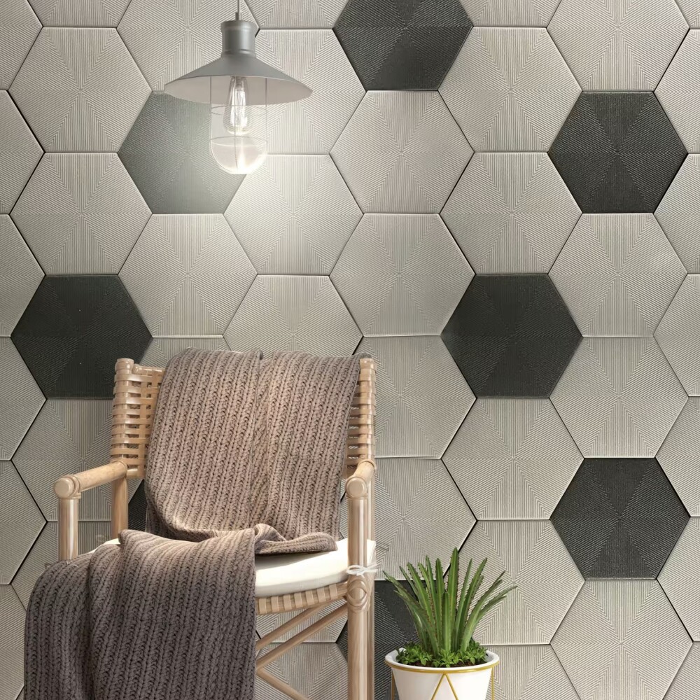 Cerámica para pared Connect Soft Grey Hexagonal Mate Cerámica Para Pared Connect Soft Grey Hexagonal Mate