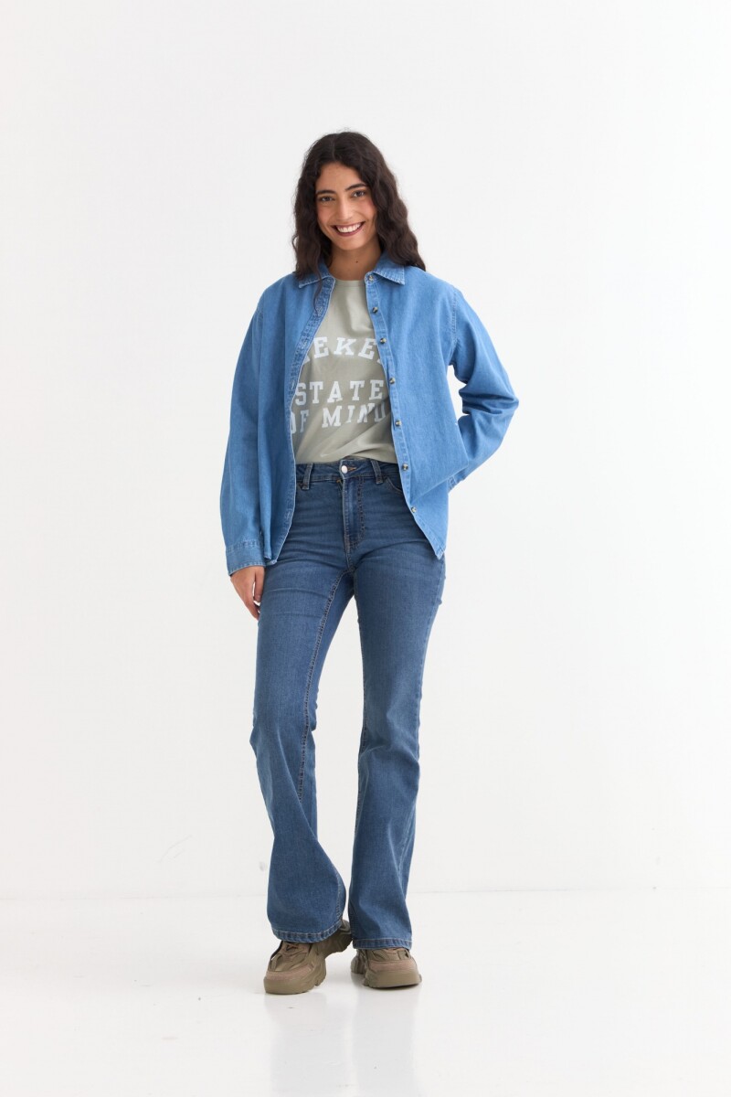 Camisa de jean manga larga JEAN MEDIO