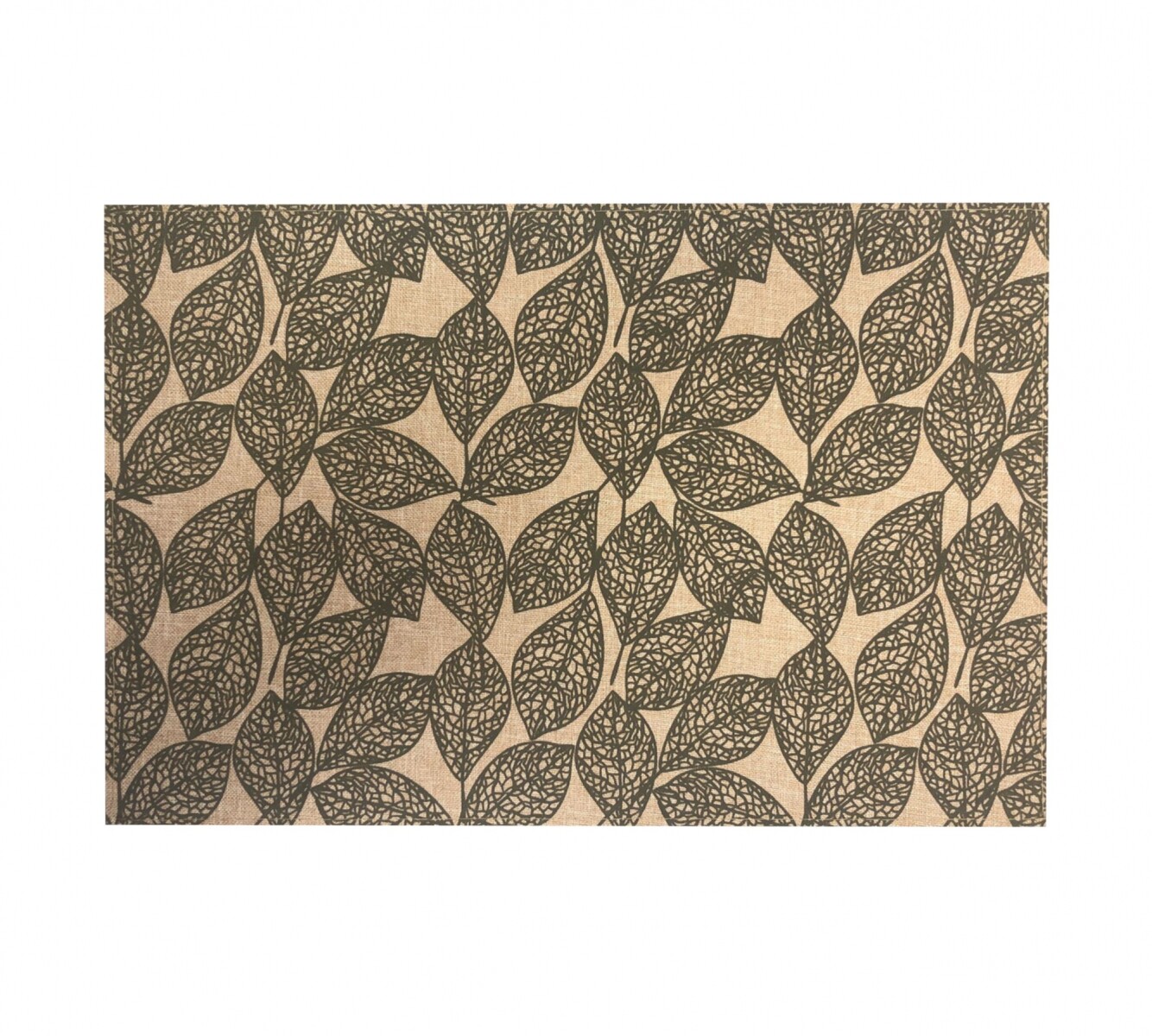 Individual Lino Estampado - 30x45 - Hojas Negras 