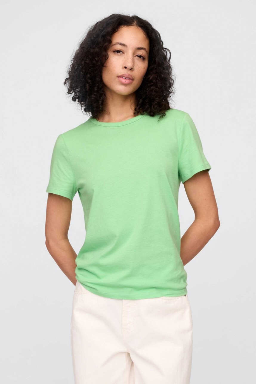 Remera Bàsica Manga Corta Cuello Redondo Mujer Julep Green