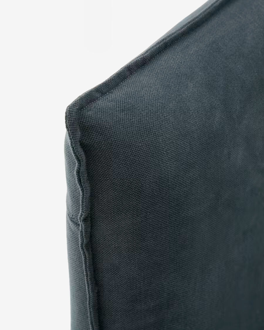 Cabecero Jaira con funda desenfundable de lino y algodón en color gris antracita para cama FSC Mix Credit de 160