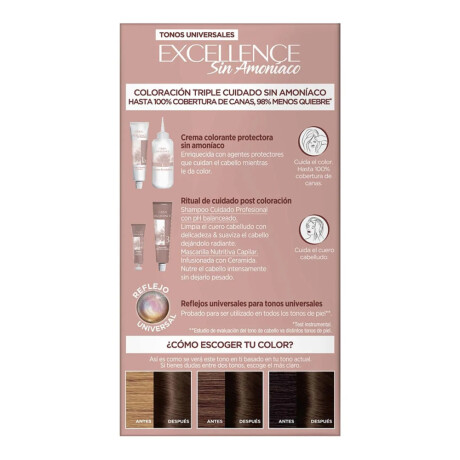Tinta L'Oréal Paris Excellence Sin Amoníaco 4U Castaño Universal Tinta L'Oréal Paris Excellence Sin Amoníaco 4U Castaño Universal