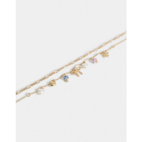 Collares Cortos Multi dijes Dorado