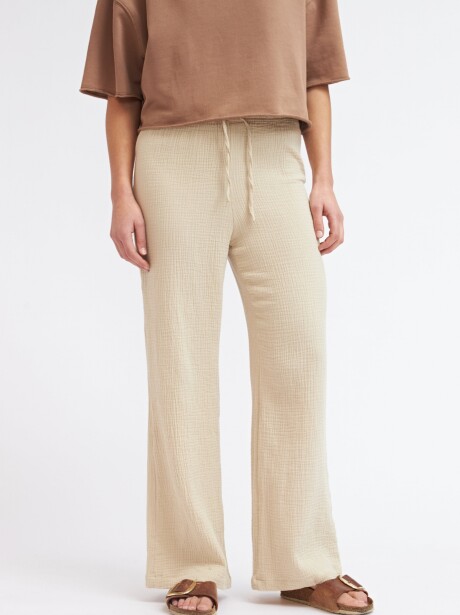 PANTALÓN TRAMA BEIGE