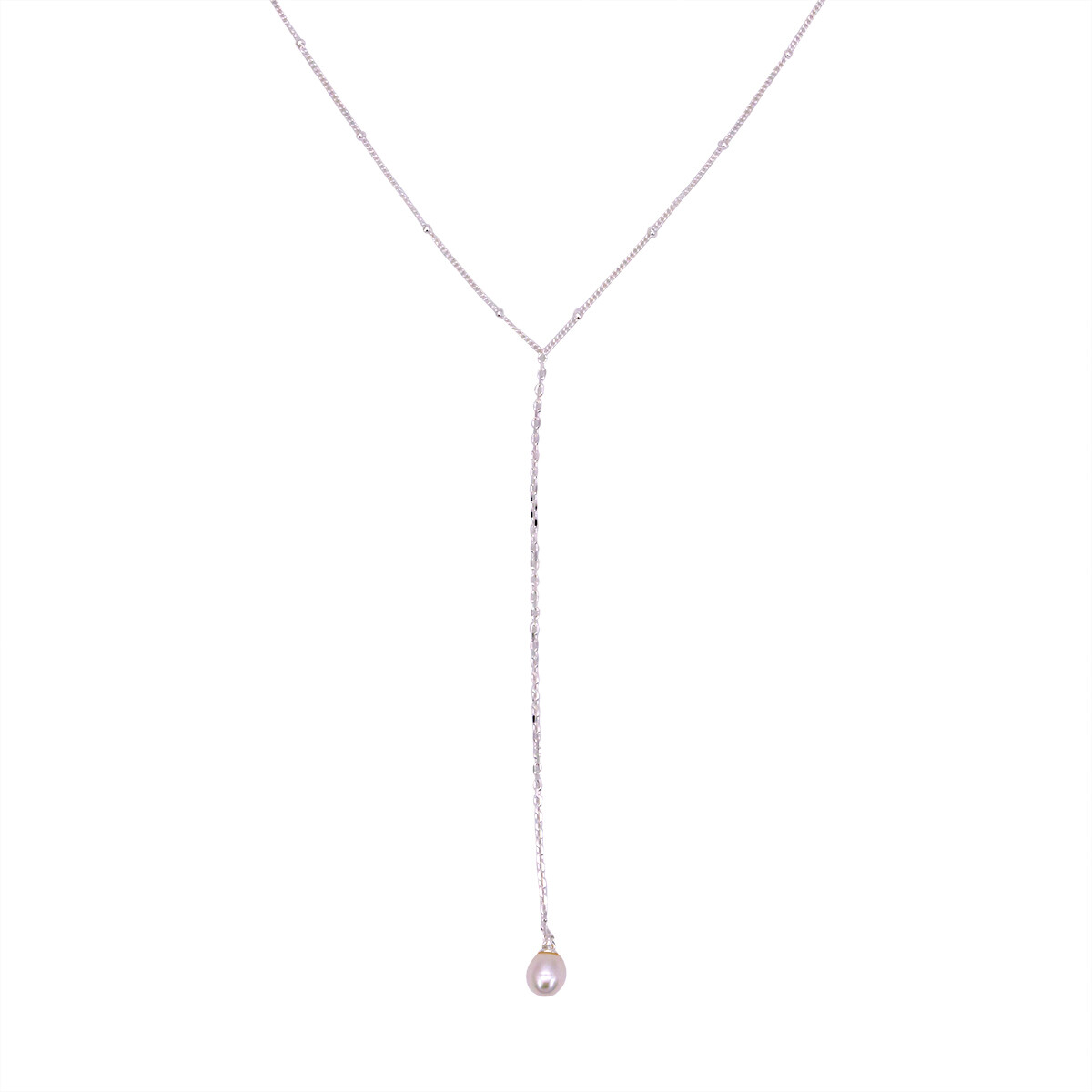 Corbatero de plata 925 con perla de río. 