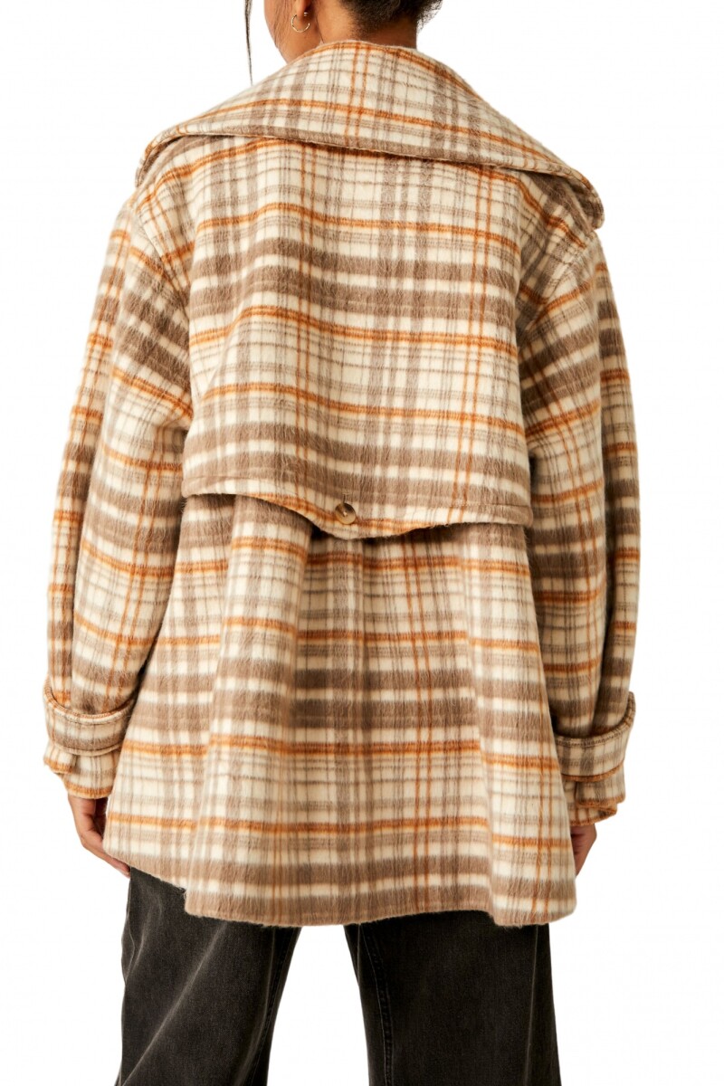 HIGHLANDS WOOL PEACOAT Marron