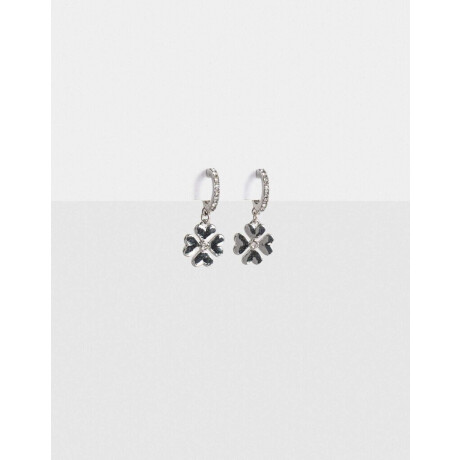 Aros Argollas Con strass Plateado