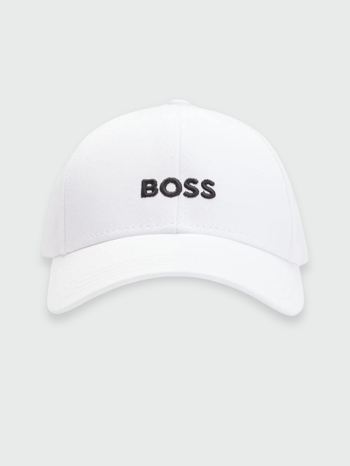 BOSS Gorra de Algodón Twill con Logo Bordado Blanco