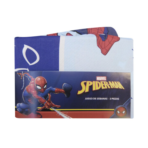 Juego Sábanas Infantil 1 Plaza 100% Microfibra Spiderman Celeste