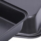 Asadera honda antiadherente rectangular 30x20x4 cm GRIS