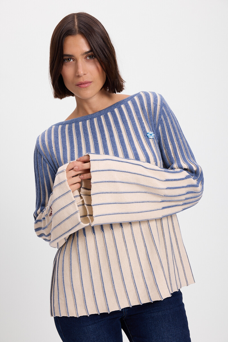 Sweater Love u Crudo/Azul