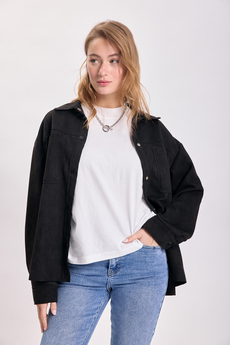Sobrecamisa antelina Negro