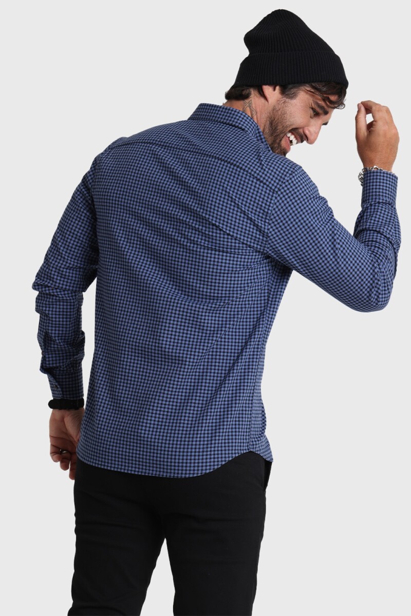 CAMISA ARROW ML OXFORD CUAD AZUL