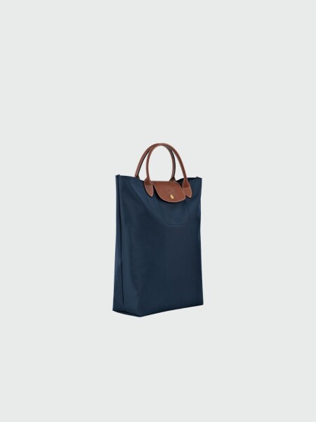 Longchamp - Cartera Tote plegable, de nylon y asa corta, Le pliage M Azul