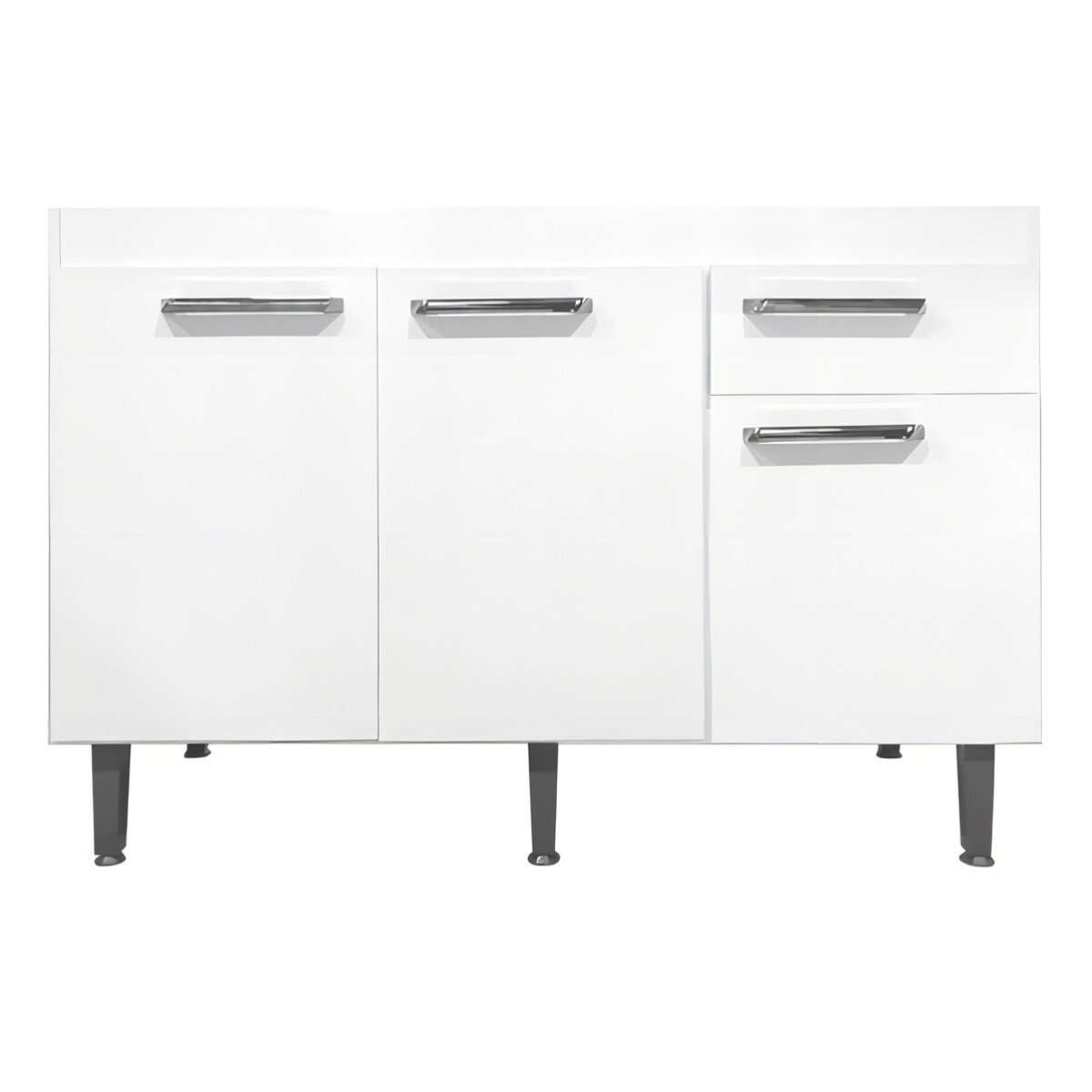 Encimera De Cocina Sin Fregadero, 3 Puertas Y 1 Cajón, Color Blanco 