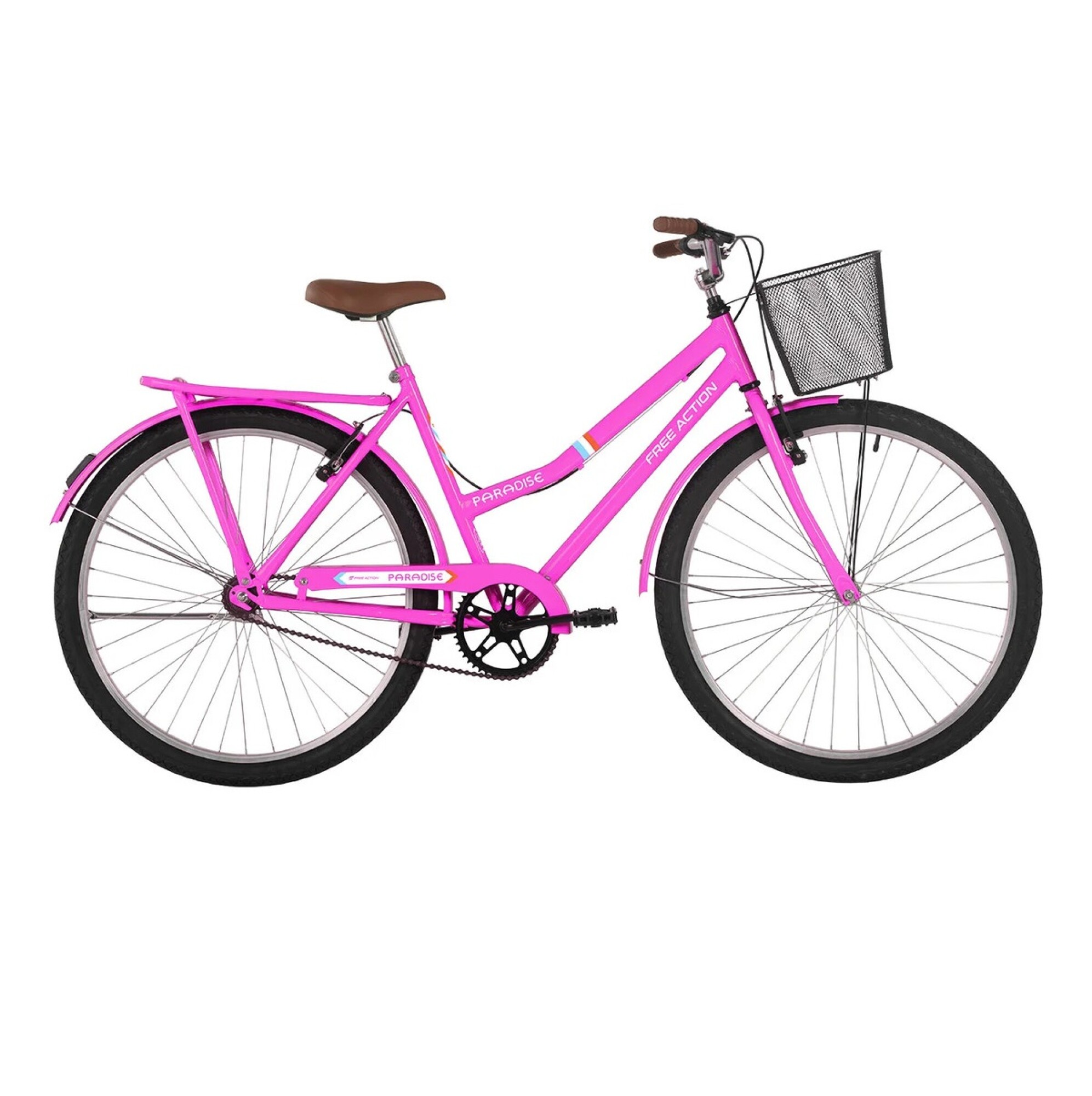 26 Rosa Bicicleta Paseo Free Action Paradise Mujer Rodado 26 Rosa 21