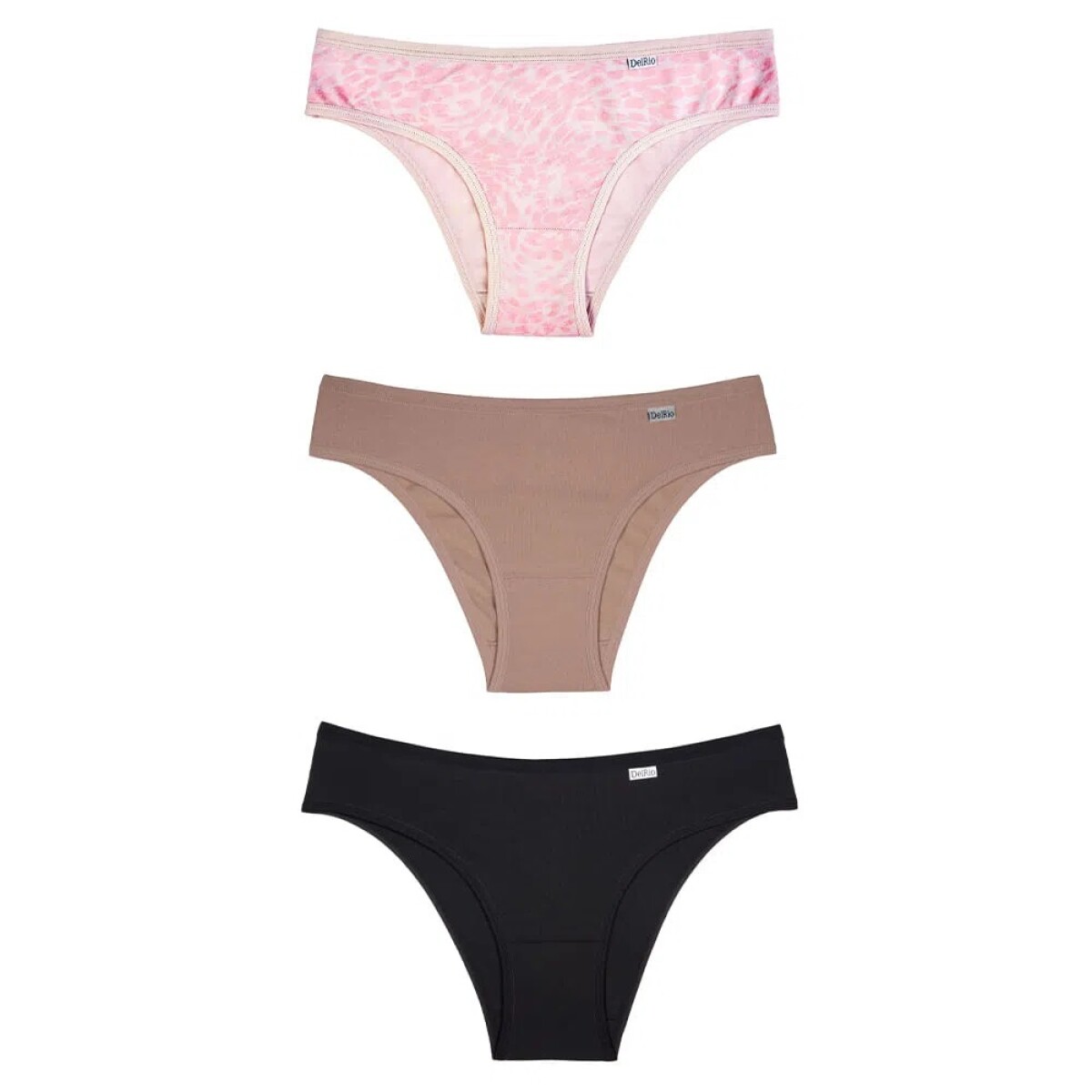 DEL RIO Pack trio bikini algodón - Estam/Roman/Neg 