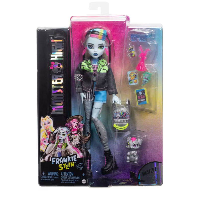 Muñeca Frankie Stein de Monster High con mascota Watzie Muñeca Frankie Stein de Monster High con mascota Watzie