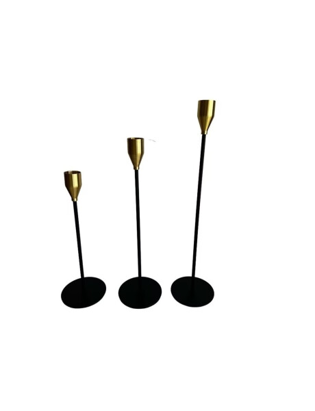 SET 3 CANDELABRO 8x23/28/33CM CON PUNTA DORADA SET 3 CANDELABRO 8x23/28/33CM CON PUNTA DORADA
