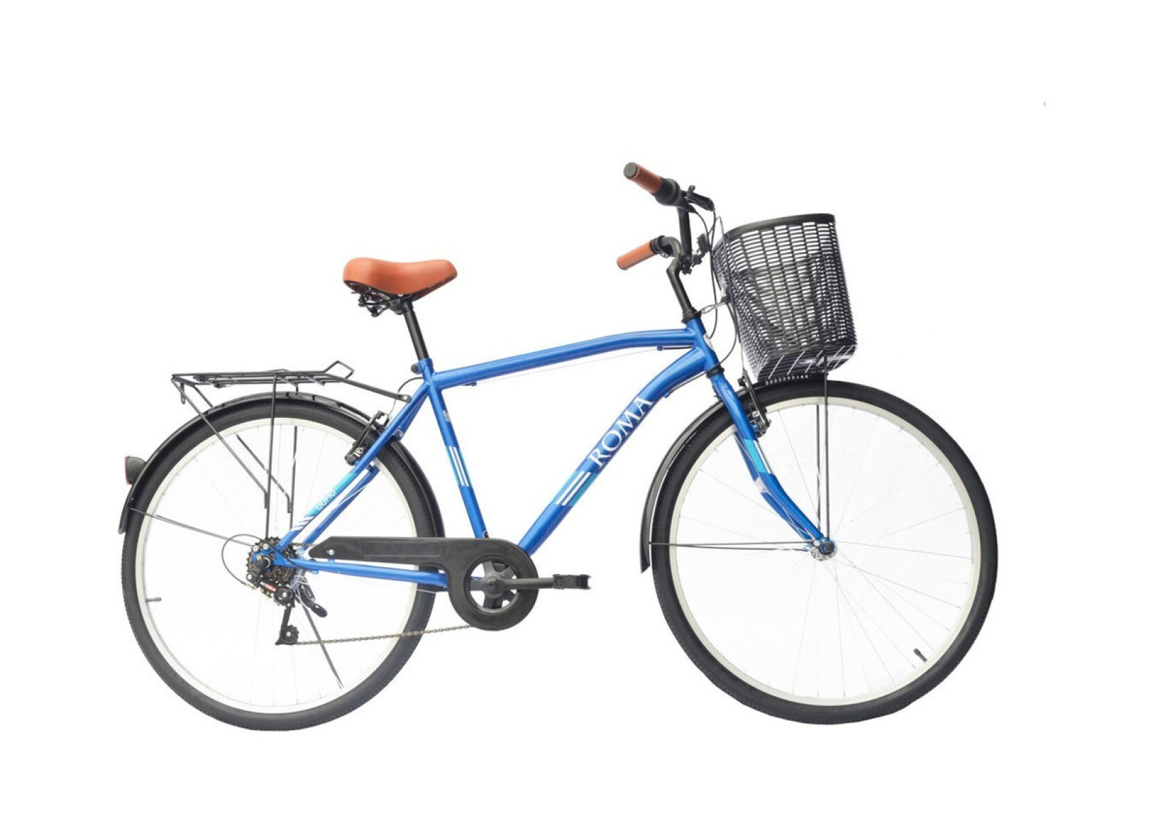 Bicicleta Paseo Masculina Roma Uomo City R26 6v Color Azul Con Pie De Apoyo 
