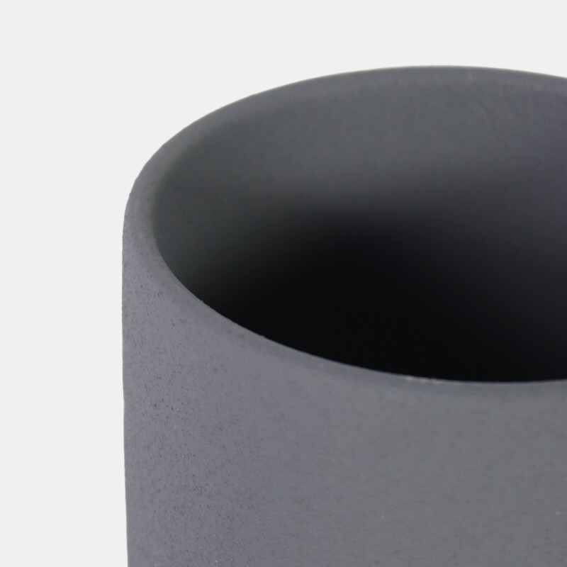 MACETERO CERAMICA GRIS OSC C/BASE 11X10.5CM Unica