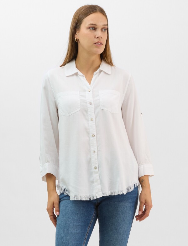 Camisa Tencel Flecos BLANCO