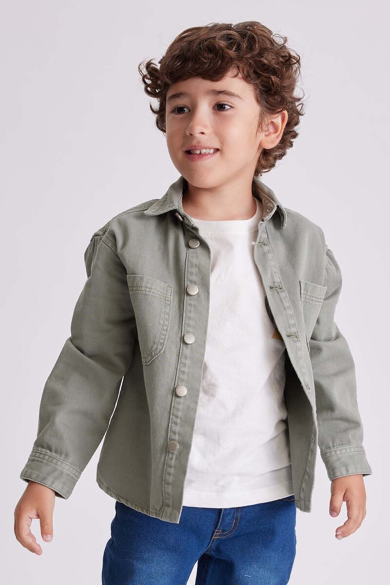 Sobrecamisa de jean - Aceituna 