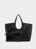Bolso Shopper Liso Con Bolsa negro