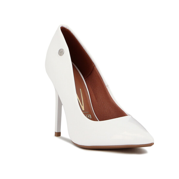 Zapato Formal Mujer Vizzano Taco Alto Charol Blanco