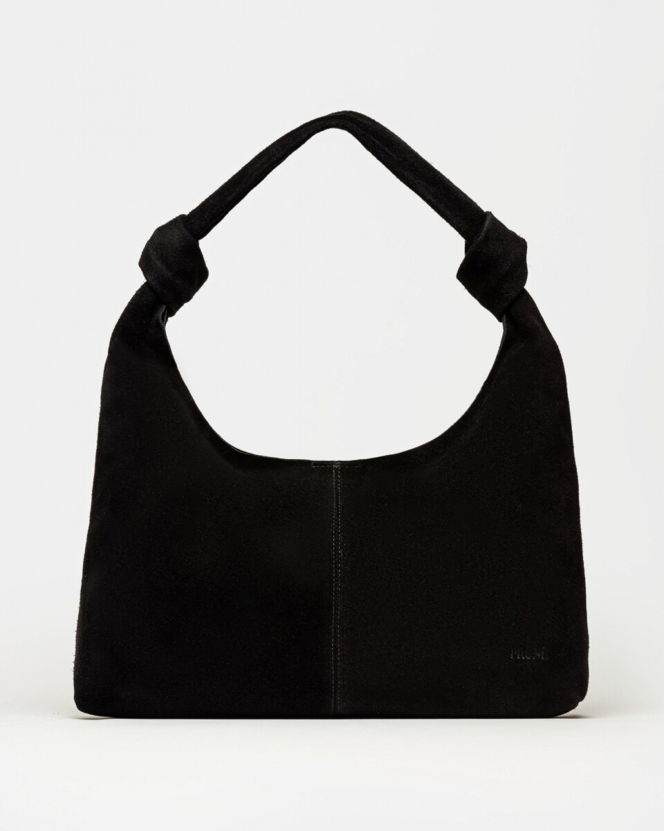 Cartera al hombro Juana en Cuero Gamuza - Negro 