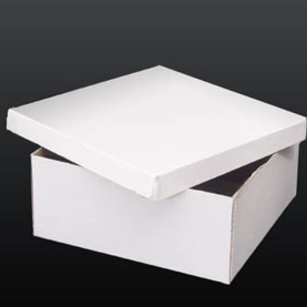CAJA DE CARTON PARA TORTA 35X35X15 CM. BLANCO